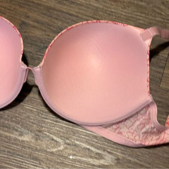 Victoria's Secret Logo Pink Push-up Bra Size 34DDD - Picture 9 of 12